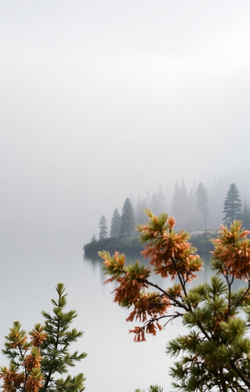 Serene alpine lake at dawn